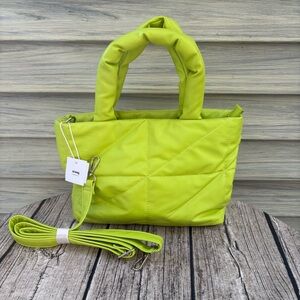 Sinsay Fluorescent Neon Green Y2K Quilted Handbag Purse